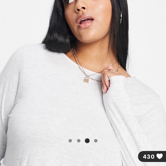 RIVER ISLAND PLUS tiered smock mini dress in gray heather from ASOS. - Picture 3 of 4